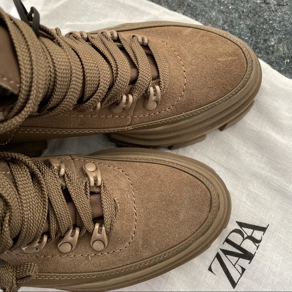 ZARA HIKING BOOTS IN OLIVE GREEN/ KHAKI GREEN - Picture 15 of 16